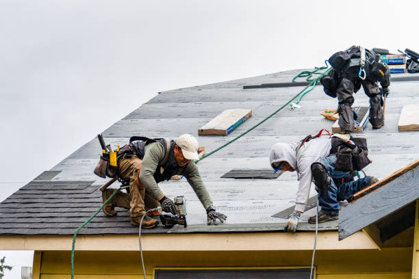 Professional Gutter Installation technician working in Clear Lake, WA